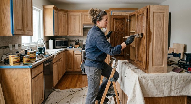 Wood Cabinet Staining in Muncie, IN