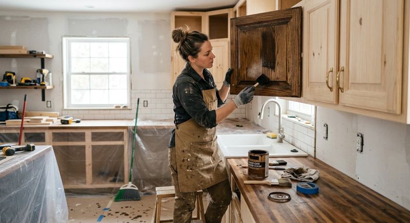 Built In Cabinetry Staining in Terre Haute, IN