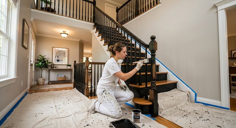 Indoor Staircase Painting in Wilmington, NC